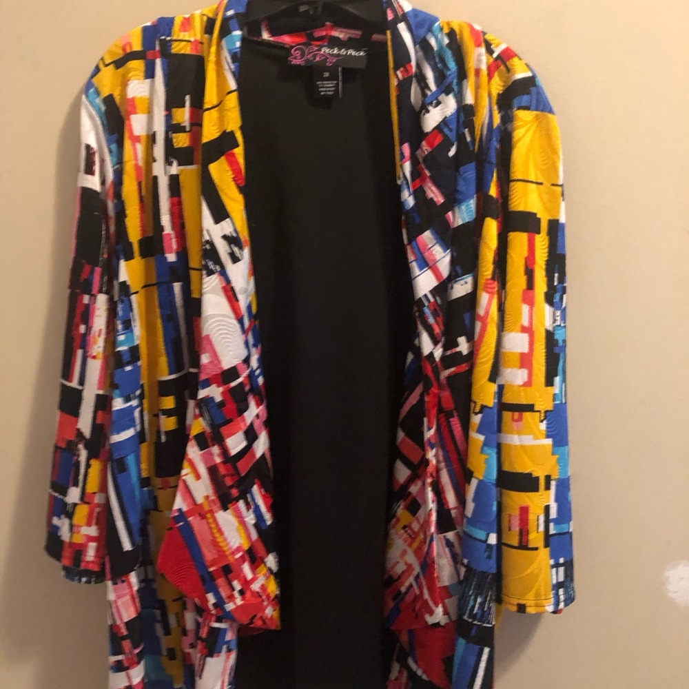 Diane Gilman Colorful Abstract Cardigan